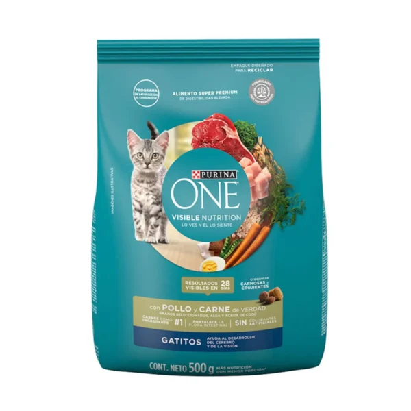 Alimento Seco Para Gato Purina One Gatitos Pollo Y Carne 500 g