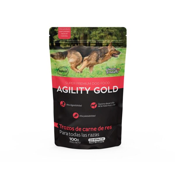 Alimento Húmedo Para Perro Agility Gold Trozos De Carne De Res 100 g