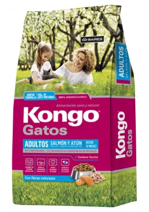 Alimento Seco Para Gato Kongo Adultos Salmón Y Atún 1 KG