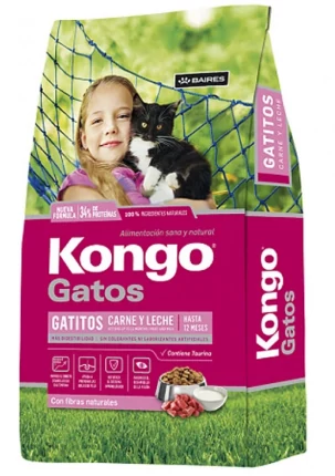 Alimento Seco Para Gato Kongo Gatitos Carne Y Leche 1 KG