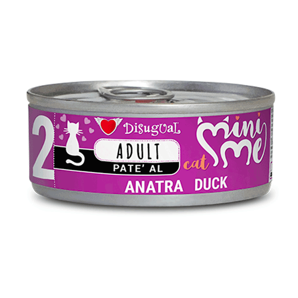 Alimento Húmedo Para Gato Disugual Mini Me N2 Pato Lata 85 g