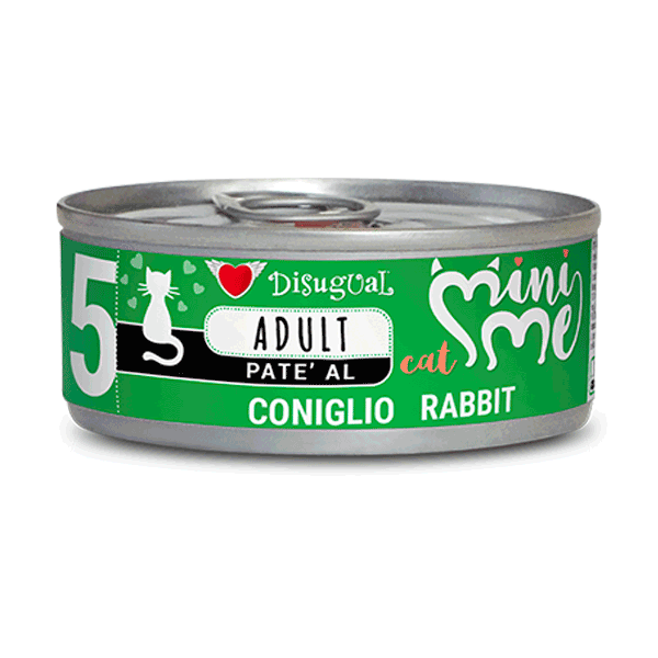 Alimento Húmedo Para Gato Disugual Mini Me N5 Conejo Lata 85 g