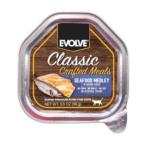 Alimento Húmedo Para Gato Evolve Classic Crafted Meals Mariscos 99 g