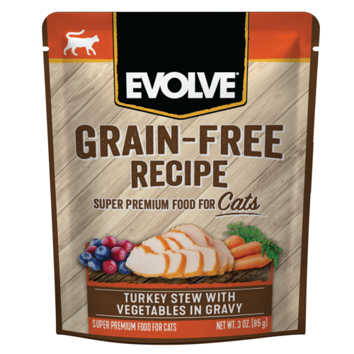 Alimento Húmedo Para Gato Evolve Libre De Grano Pavo Y Vegetales Pouche 85 g