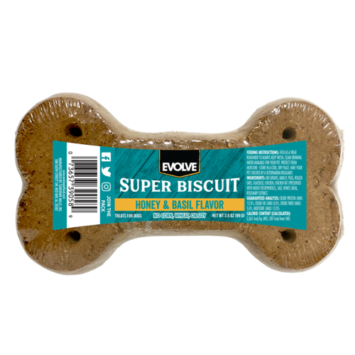 Snack Para Perro Evolve Classic Super Biscuit Hueso Miel Y Albahaca Unidad