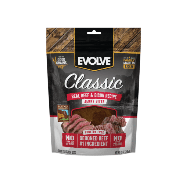 Snack Para Perro Evolve Classic Jerky Res Y Bisonte 340 g