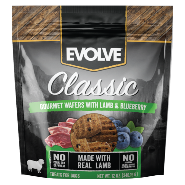 Snack Para Perro Evolve Classic Wafers Al Horno Cordero 340 g