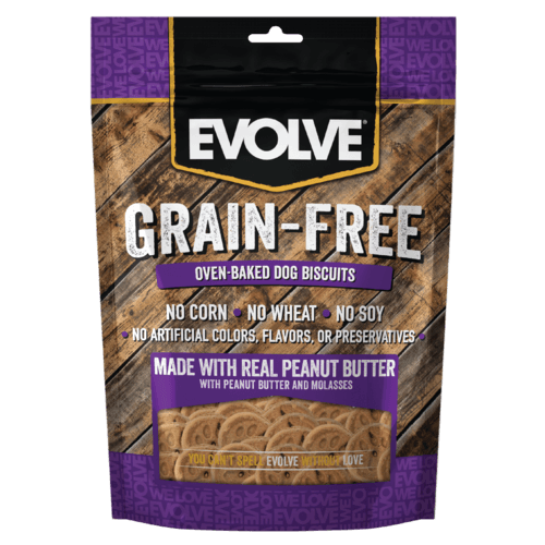 Snack Para Perro Evolve Libre De Grano Biscuit Mantequilla De Maní 340 g