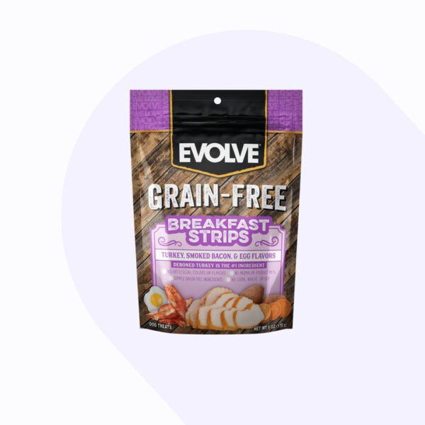 Snack Para Perro Evolve Libre De Grano Jerky Desayuno Pavo Y Tocineta 170 g