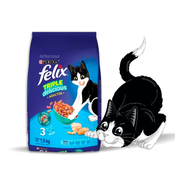 Alimento Seco Para Gato Felix Triple Delicious Mar