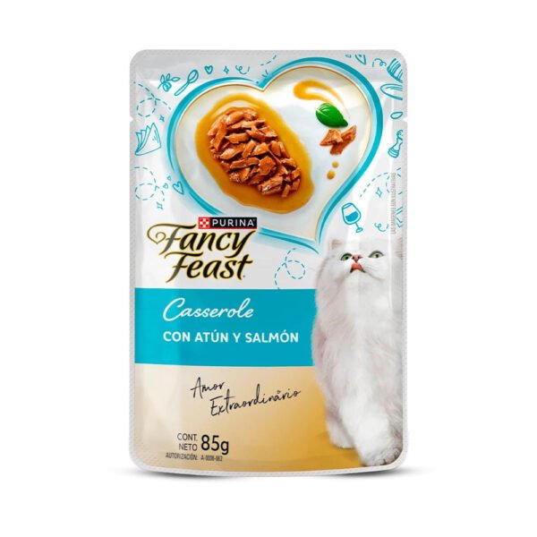 Alimento Húmedo Para Gato Fancy Feast Casserole Atún Salmón Sobre 85 g