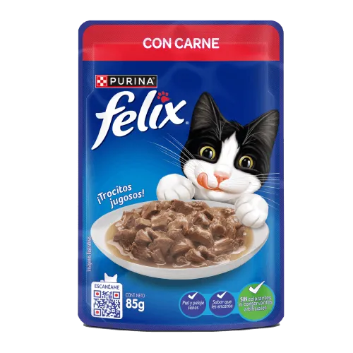 Alimento Húmedo Para Gato Felix Carne Sobre 85 g