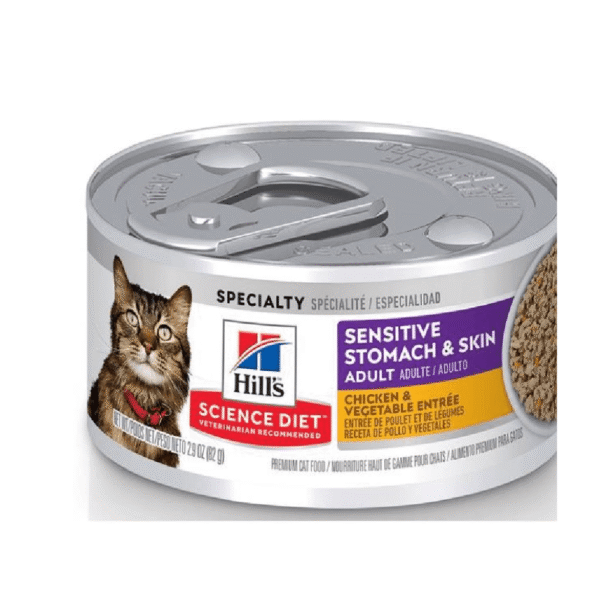 Alimento Húmedo Para Gato Hill's Science Diet Adulto Estómago Y Piel Sensibles Lata 2.9 OZ (80 g)