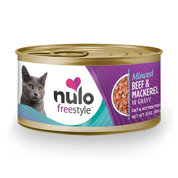 Alimento Húmedo Para Gato Nulo FreeStyle Libre De Grano Picado Res Y Caballa Lata 85 g